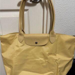 Longchamp Large Le Pliage Green Recycled Canvas Tote